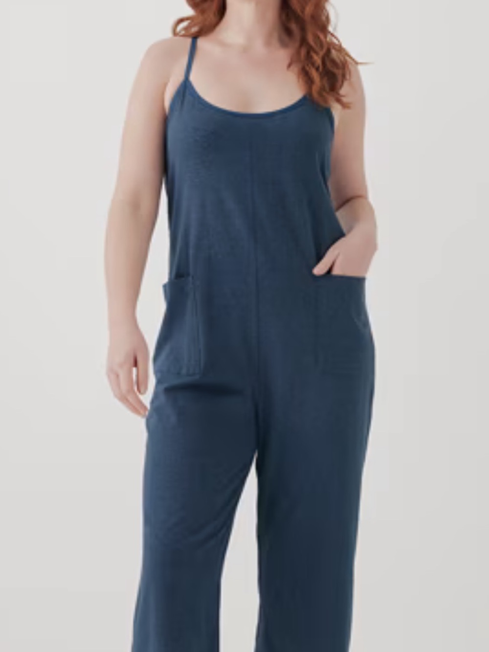 Pact Women's Longe Navy Blue Wide-Leg Sleep Jumpsuit